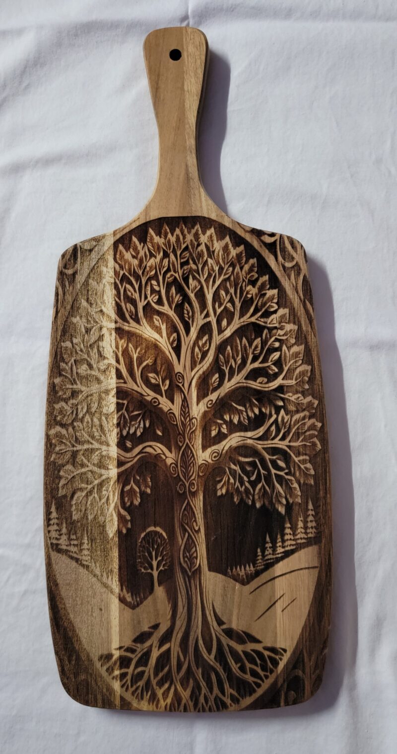 Tree of Life Charcuterie Board 7" wide x 17"